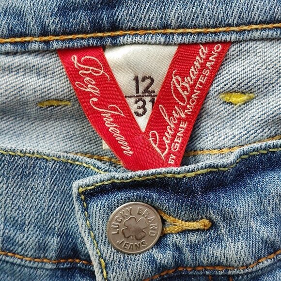 ATTRACTIVE Lucky Brand by Gene Montesano Wide Leg Women's Size 31 Embroi… - Picture 11 of 12